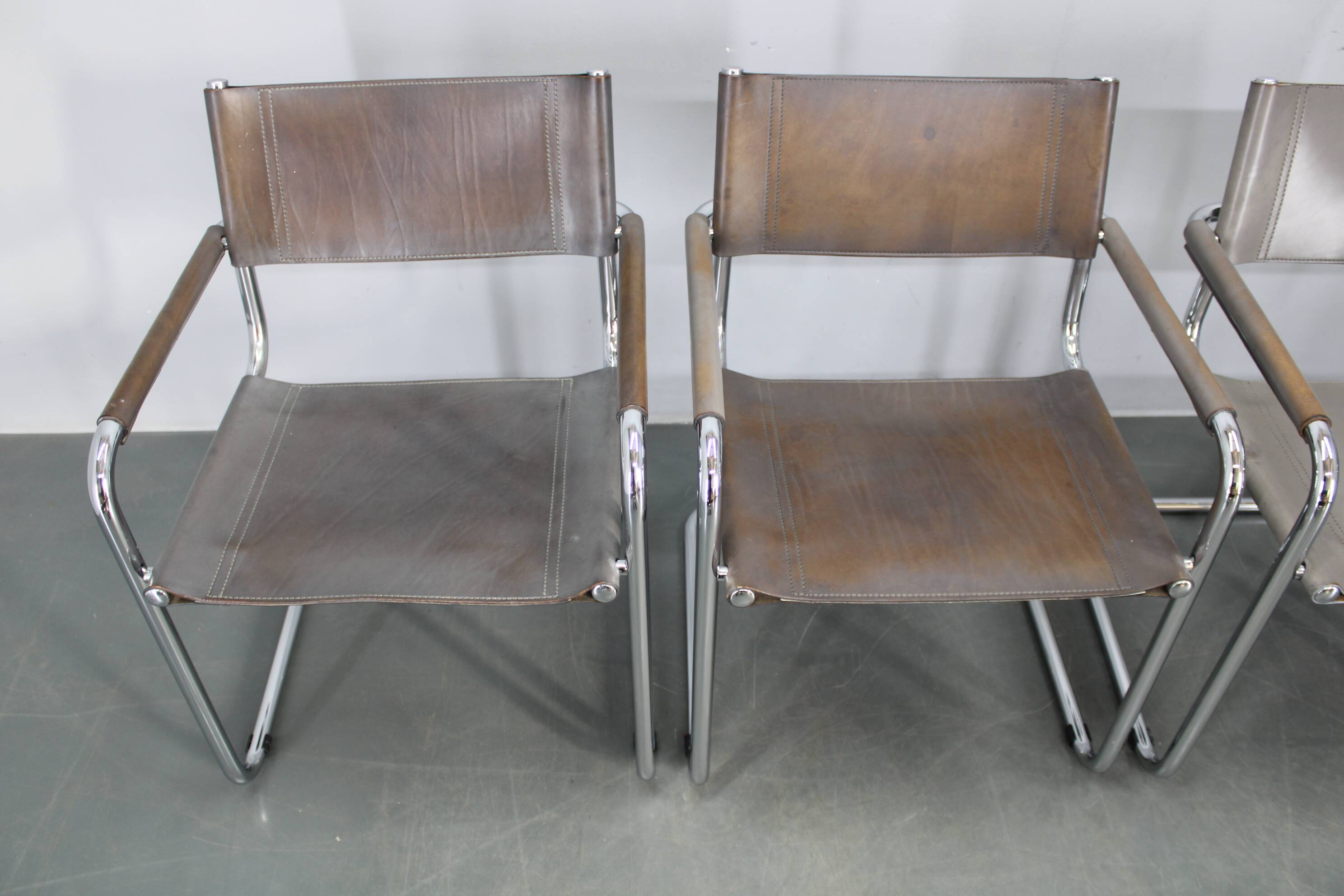 Set of four Bauhaus cantilever armchairs by Mart Stam, Italy