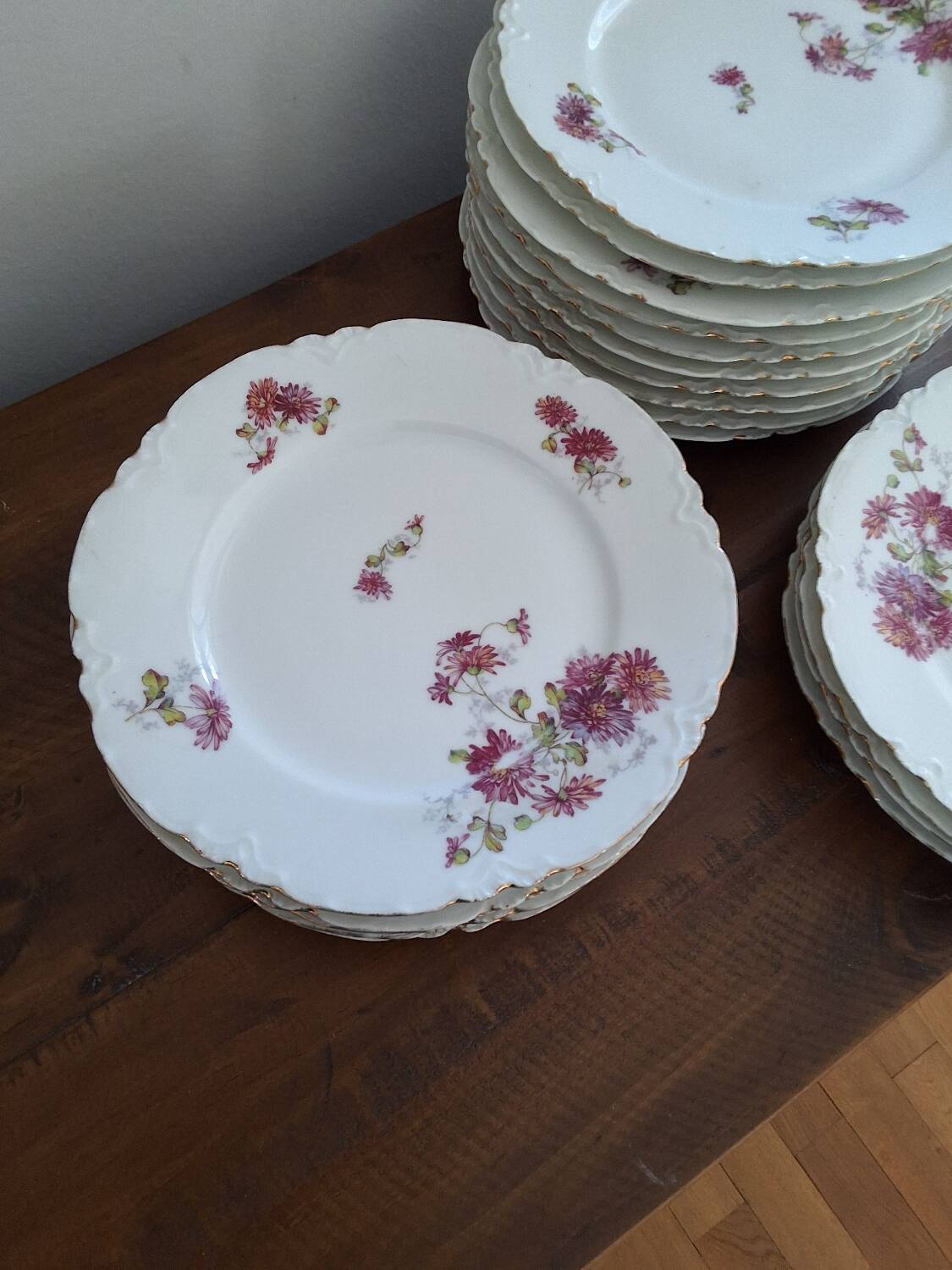 12 VINTAGE PORCELAIN PLATES "HAVILAND"