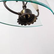 Pietro Chiesa for Fontana Arte Curved Glass and Brass Pendant Light 1940s