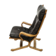 Scandinavian mid century lounge chair bentwood and leather, 1960s