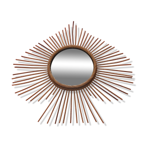 miroir rotin bambou vintage