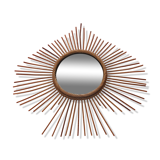 Miroir rotin bambou vintage années 60