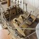Unique V.O.C model ship from tree trunk (fully handmade)