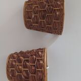 Pair of bamboo wall light