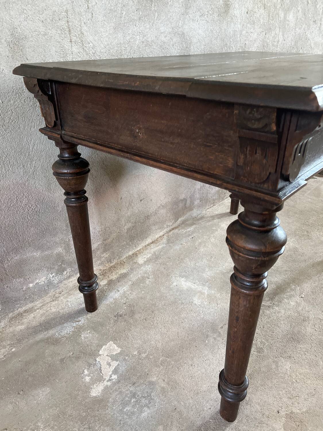Antique 1-drawer desk in Henri II style