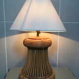Lamp in wicker and rattan 60s