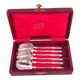 Six silverplated spoons