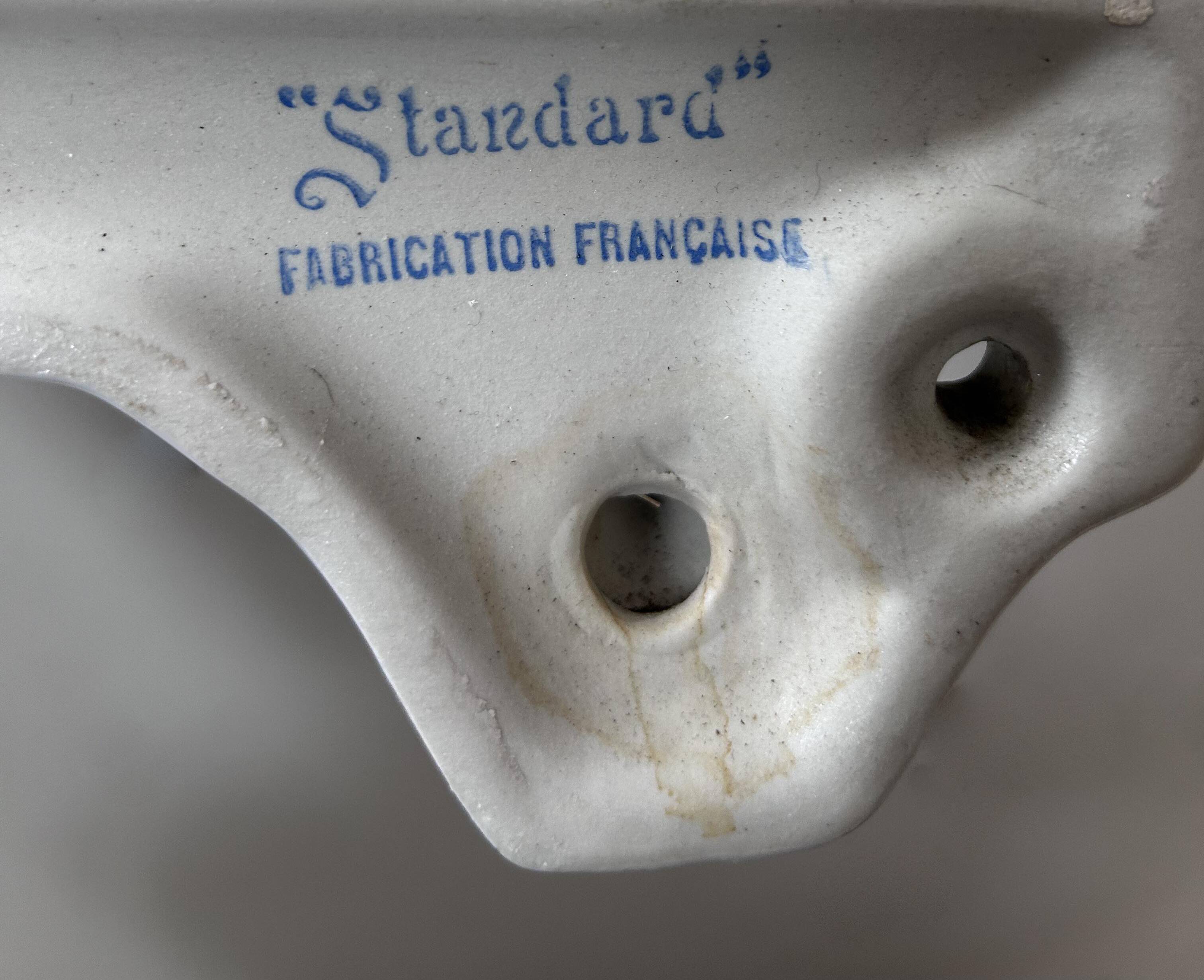Vintage porcelain shelf, white, France 1930