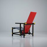Red And Blue Arm Chair by Gerrit Rietveld for Cassina