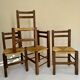 Set de quatre chaises paysannes paillées
