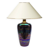 Iridescent ceramic table lamp 1970s vintage italian glazed