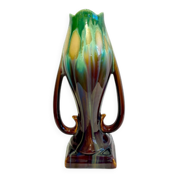 Vase Art Nouveau en faïence
