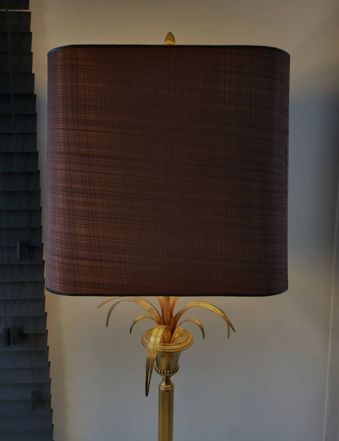 Hollywood regency vloerlamp, pineapple tree, Boulanger 1970