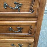 Vintage solid oak Louis XV commode from the 19th century.