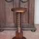 Vintage column, press screw column, wooden saddle, turned wooden foot