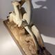 Ceramic deer and doe signed Lemanceau (1905-1980)