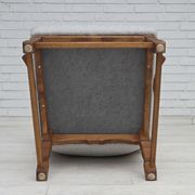 1950s, Danish high-backed armchair, reupholstered, wool, oak wood.