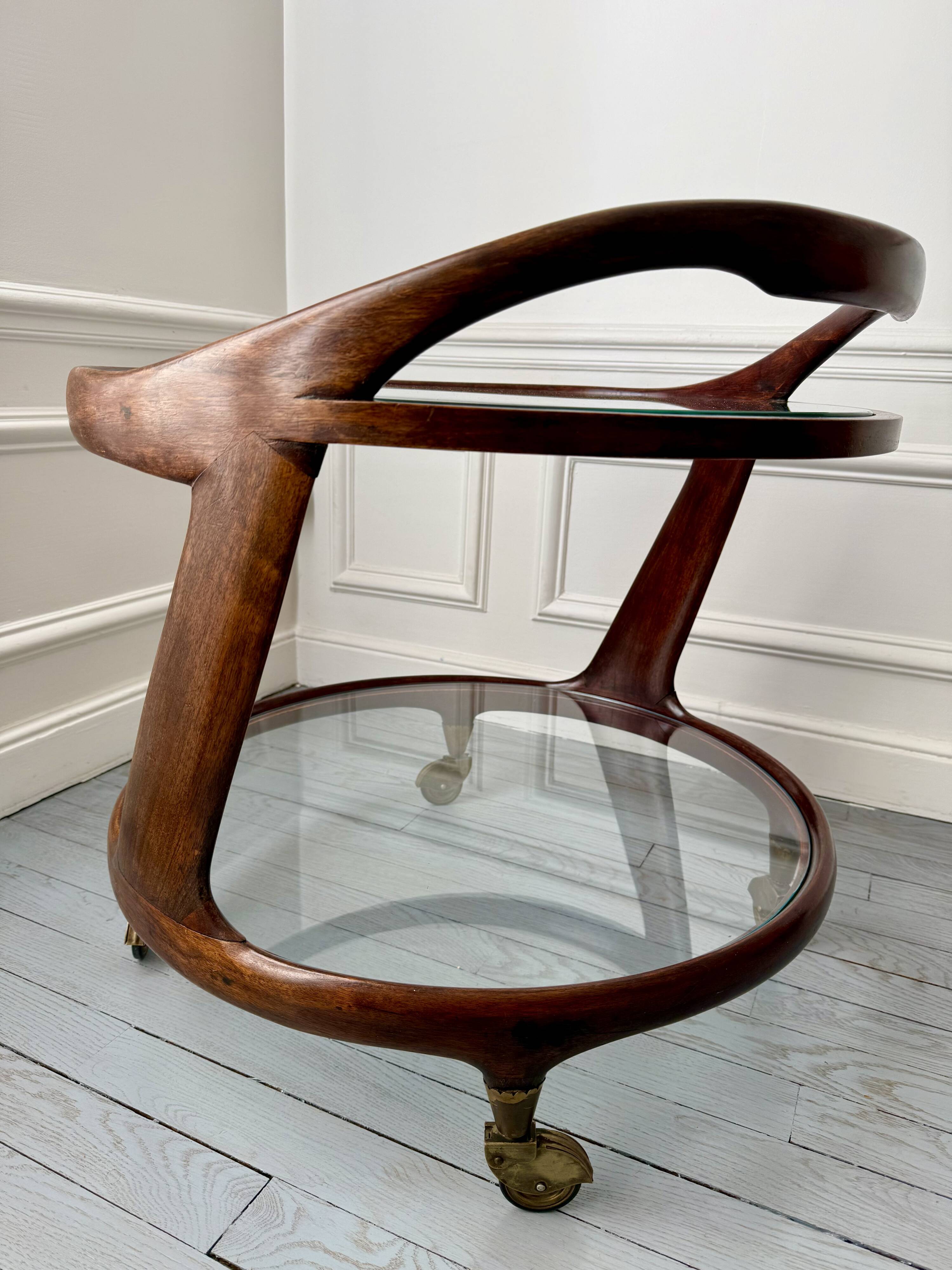 Cesare Lacca rolling coffee table service trolley