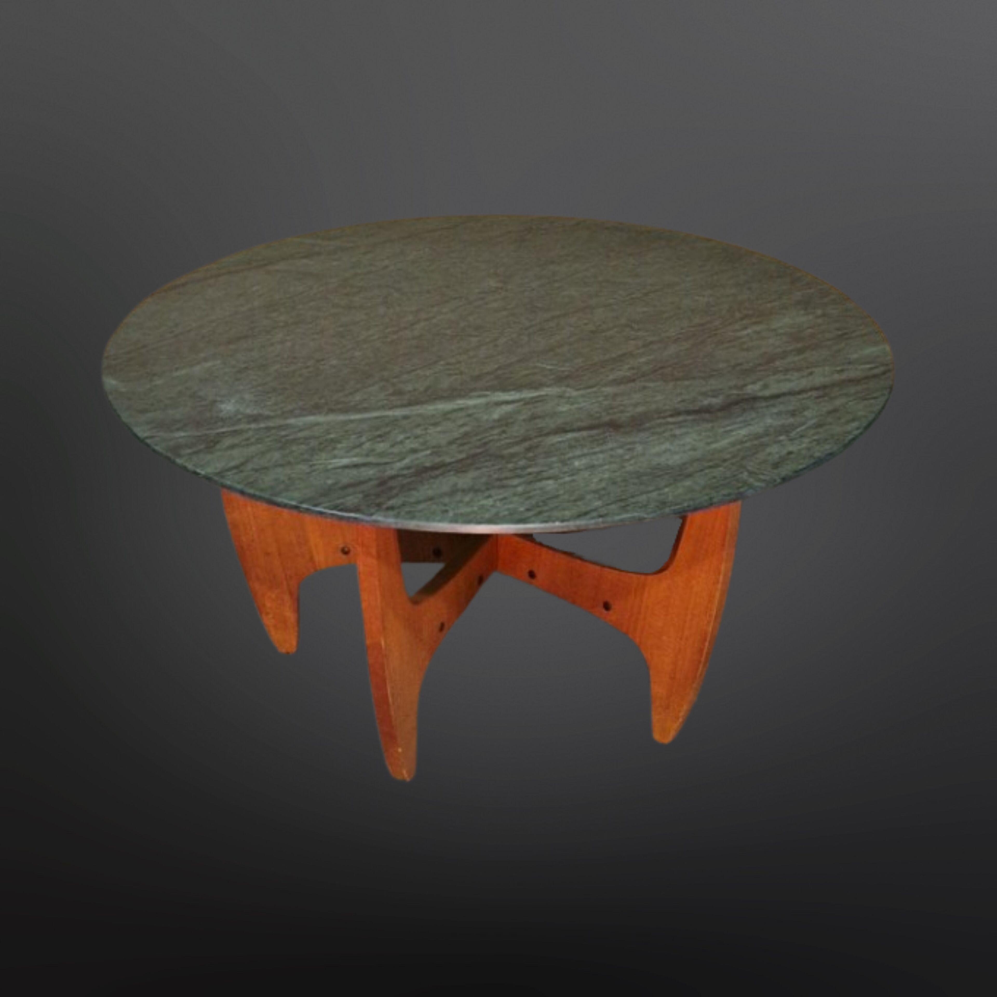 Table basse du milieu du siècle avec plateau en marbre vert, Allemagne 1960s