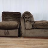 Canapé modulable 5 places en tissu