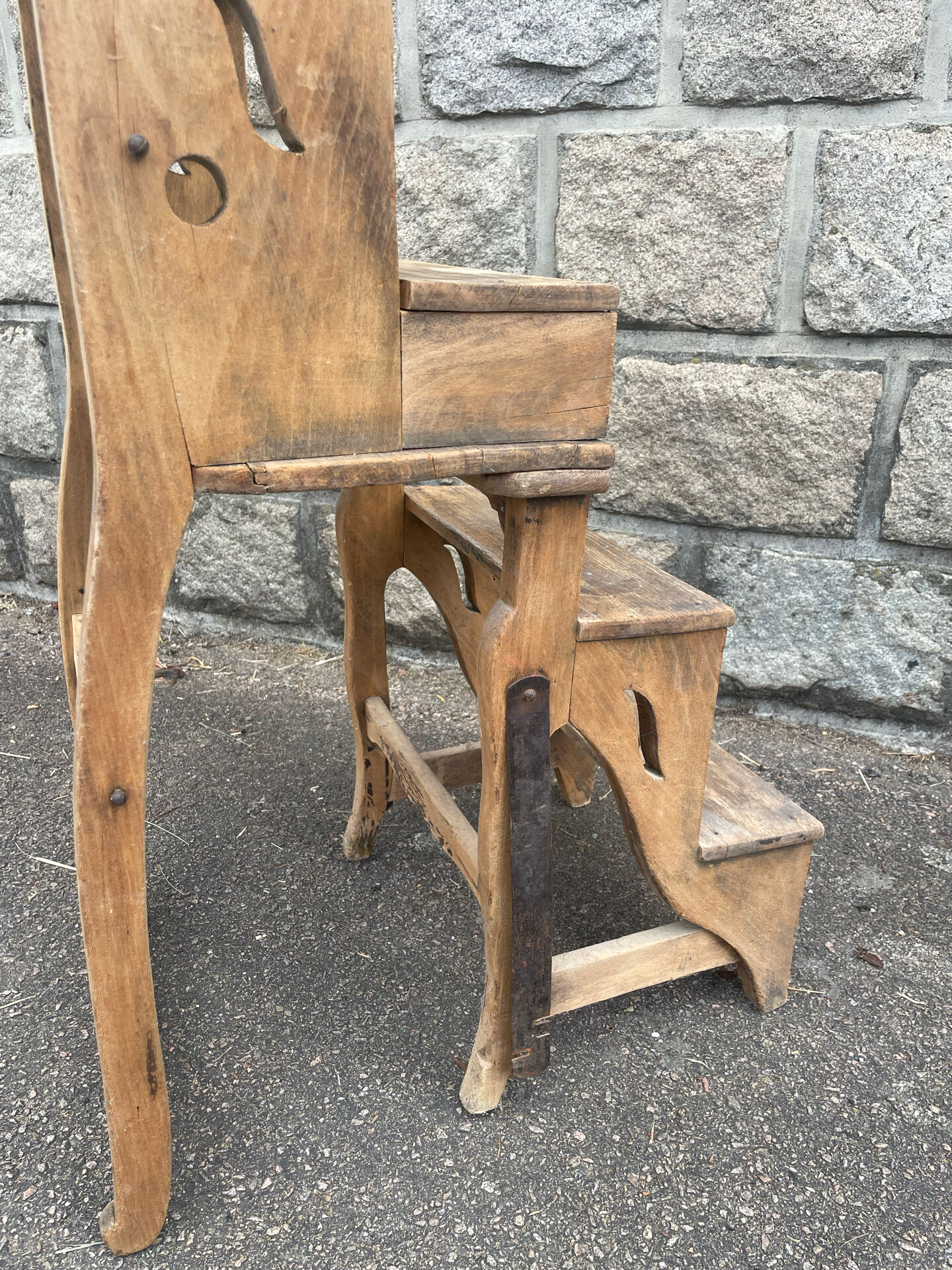 Antique wooden step stool
