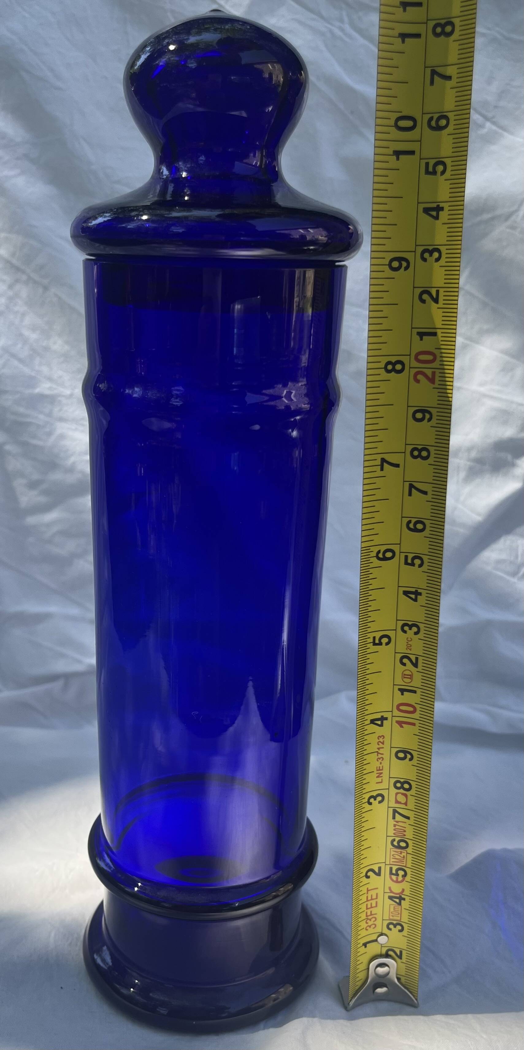 Pot d'apothicaire bleu cobalt vintage