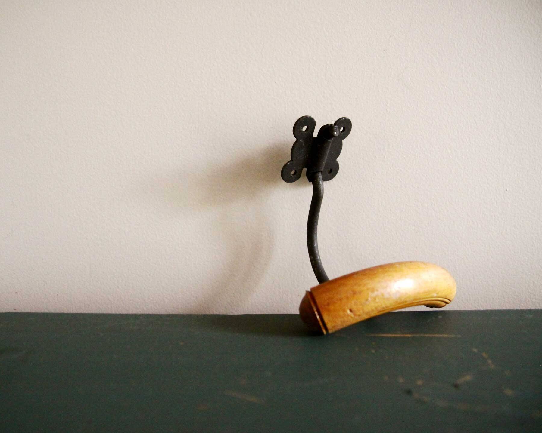 Metal and wood school hook