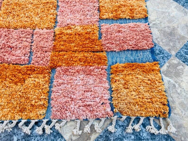Handmade colourful rug from the Atlas Mountains 3/2m