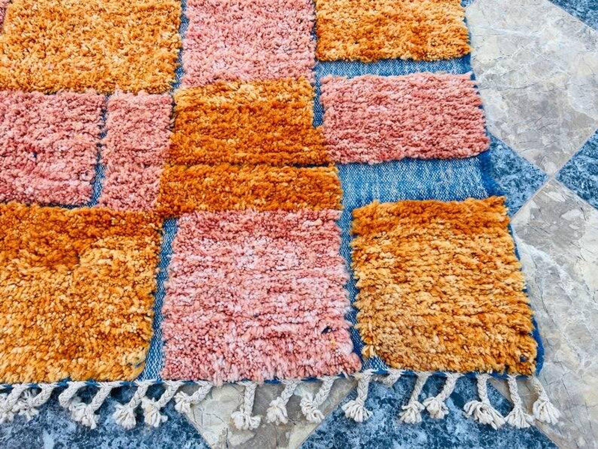 Handmade colourful rug from the Atlas Mountains 3/2m