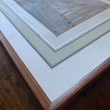 Pastel Painting "Quai de Seine?" Paris signed + frame