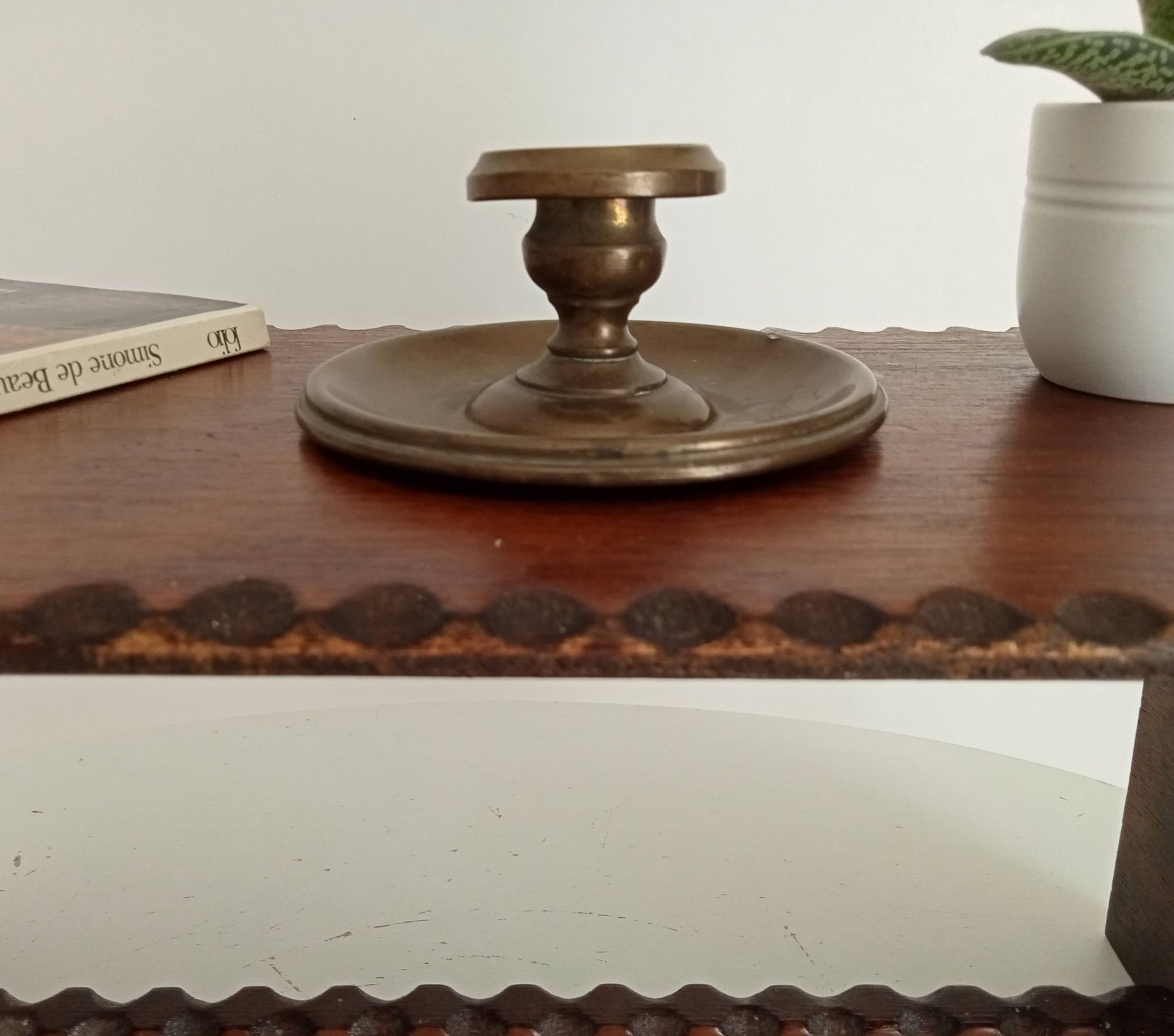 Antique brass candlestick