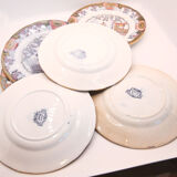 Set of 6 dessert plates model canton of B.F-boch frères, Belgium, late 19th