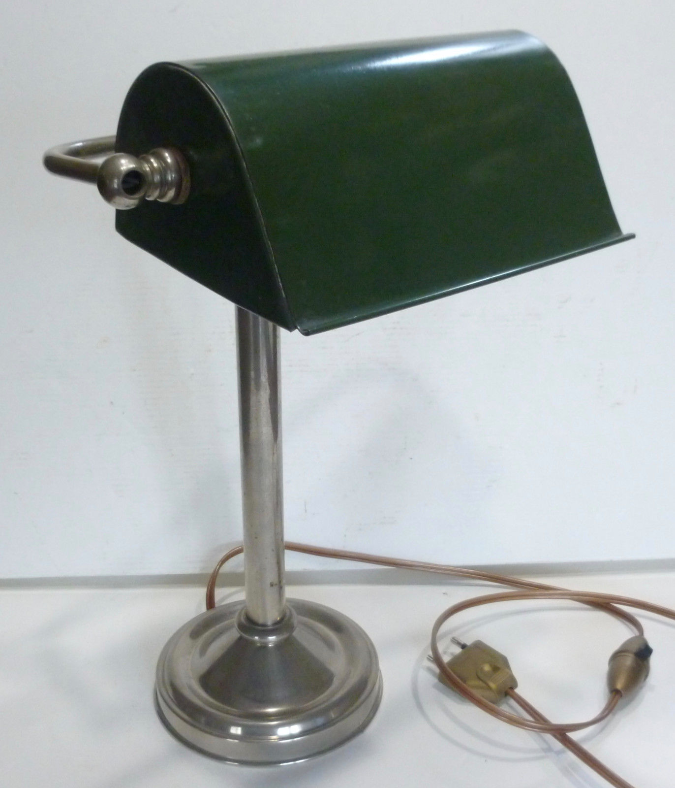 Former 1930s art deco metal desk lamp