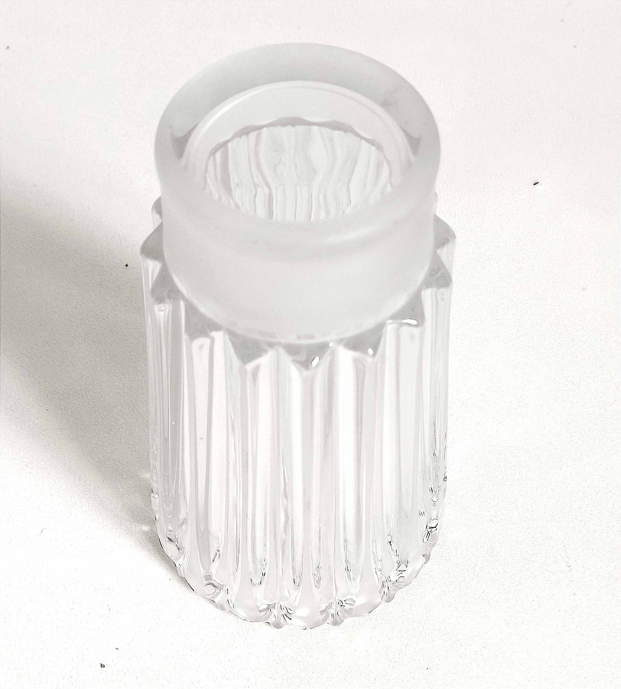 Molded pressed glass vase 1960s Height 22 cm