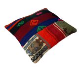 Vintage turkish patchwork kilim cushion cover , 43 x 37 cm