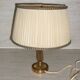Empire style lamp in golden brass with pleated shade