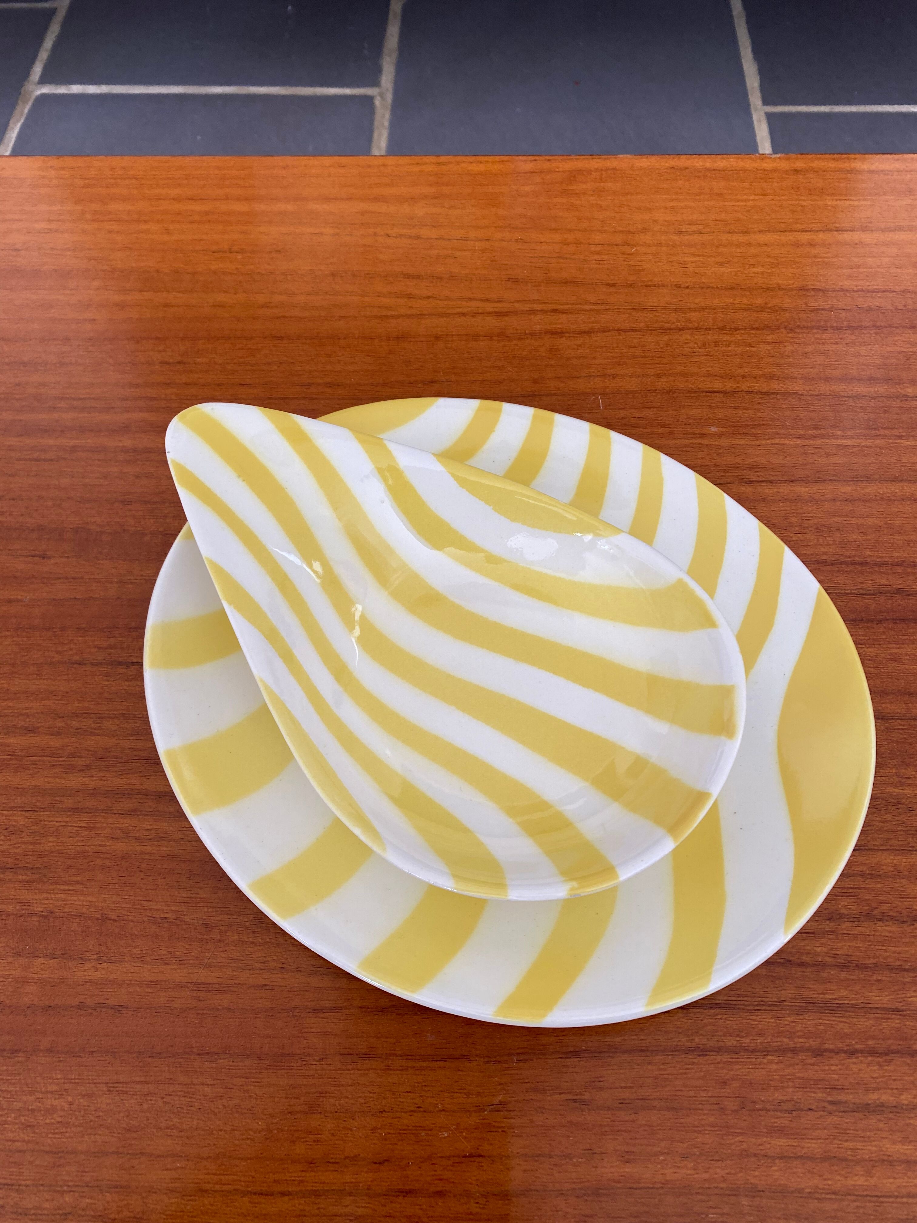 2 cups earthenware Salins vintage 50s