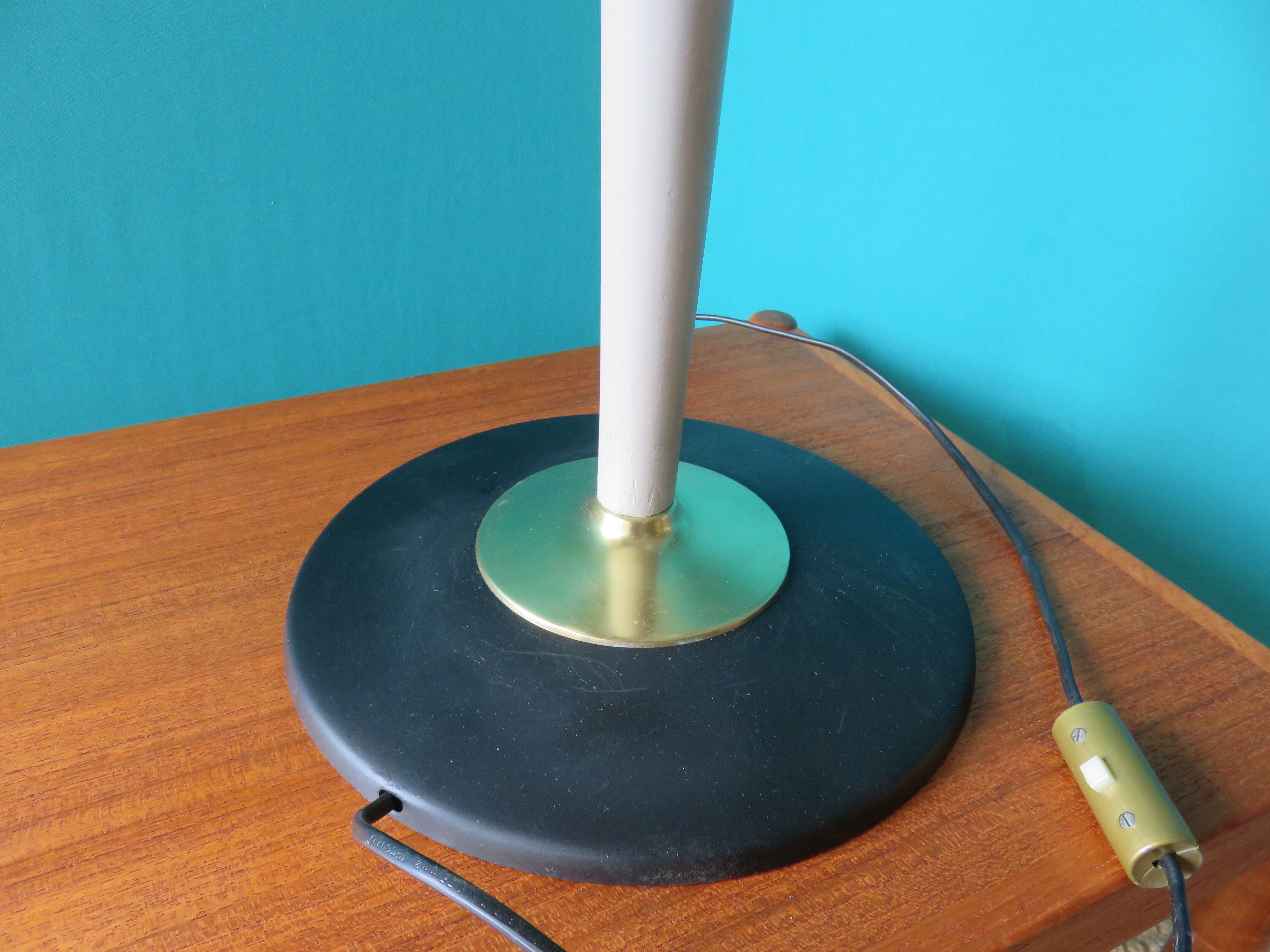 "Mazda" desk lamp in wood and brass France 1940