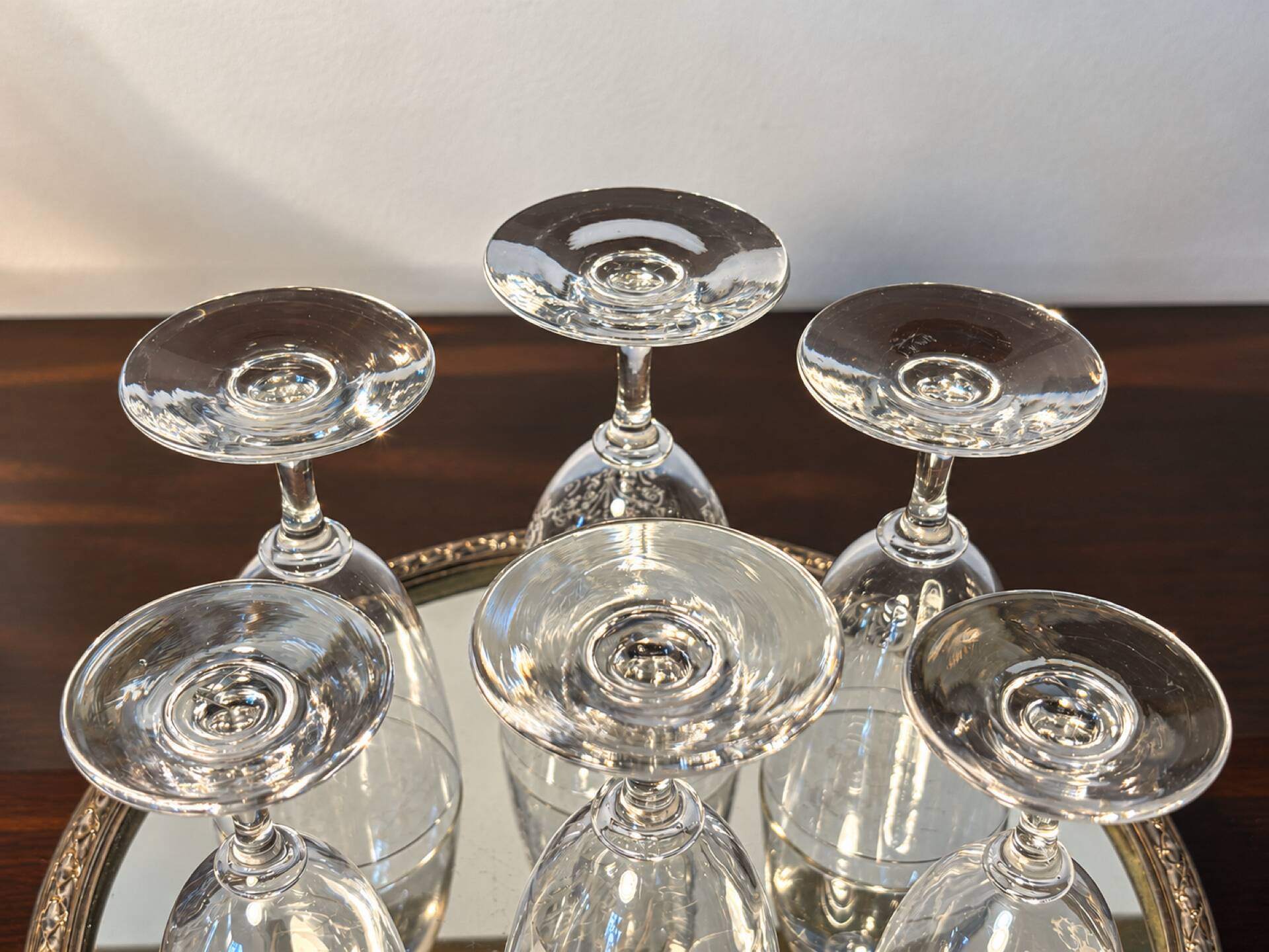 6 Baccarat glasses Funel shaped late 19th - early 20th century 