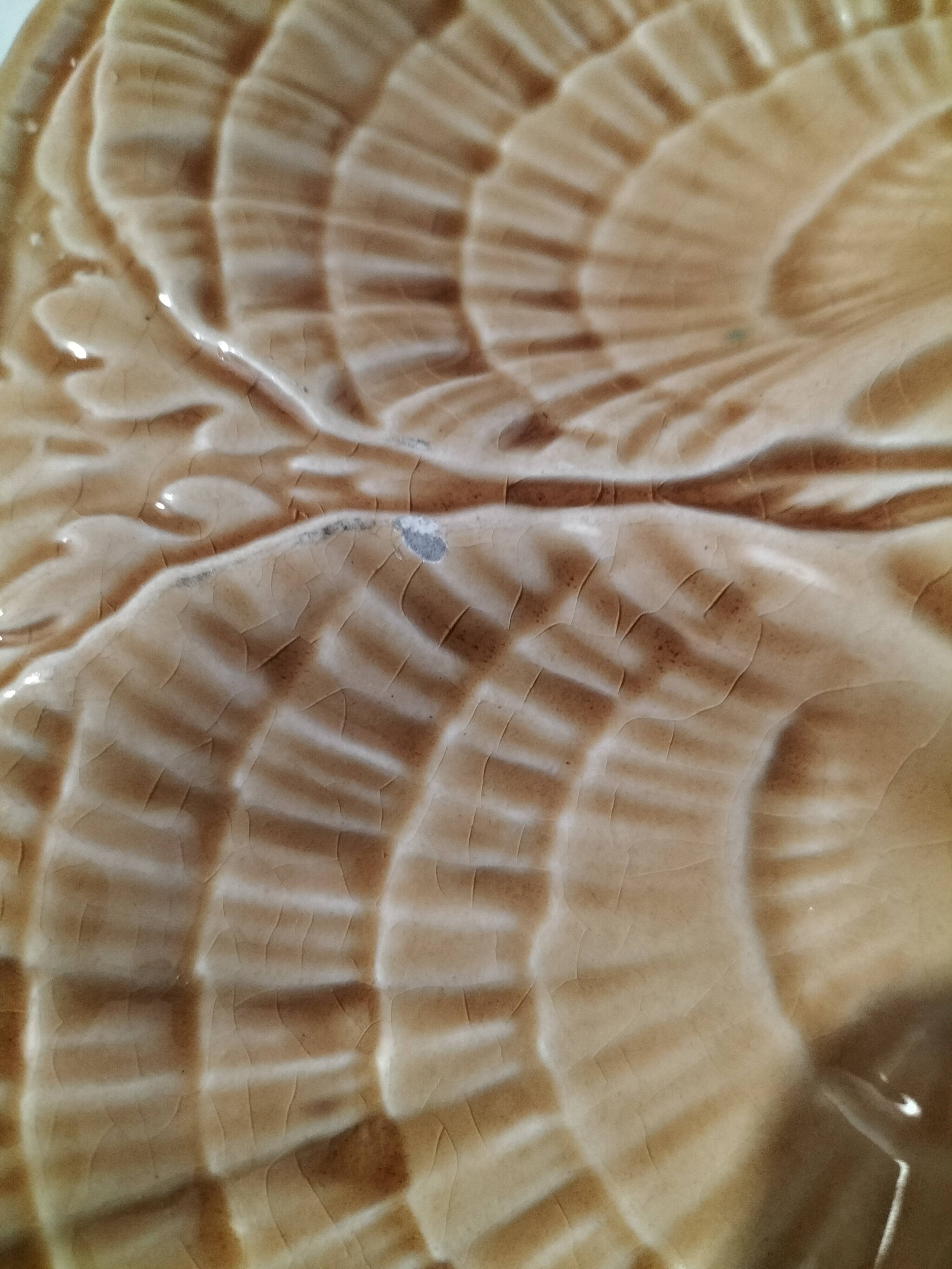 5 Sarreguemines caramel shell plates, 1950s