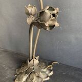 Large signed Art Nouveau style bronze sculpture lamp