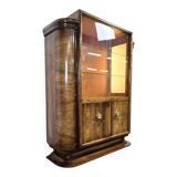Vintage art deco cabinet / display cabinet with integrated lamps