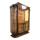Armoire / vitrine art déco vintage avec lampes intégrées