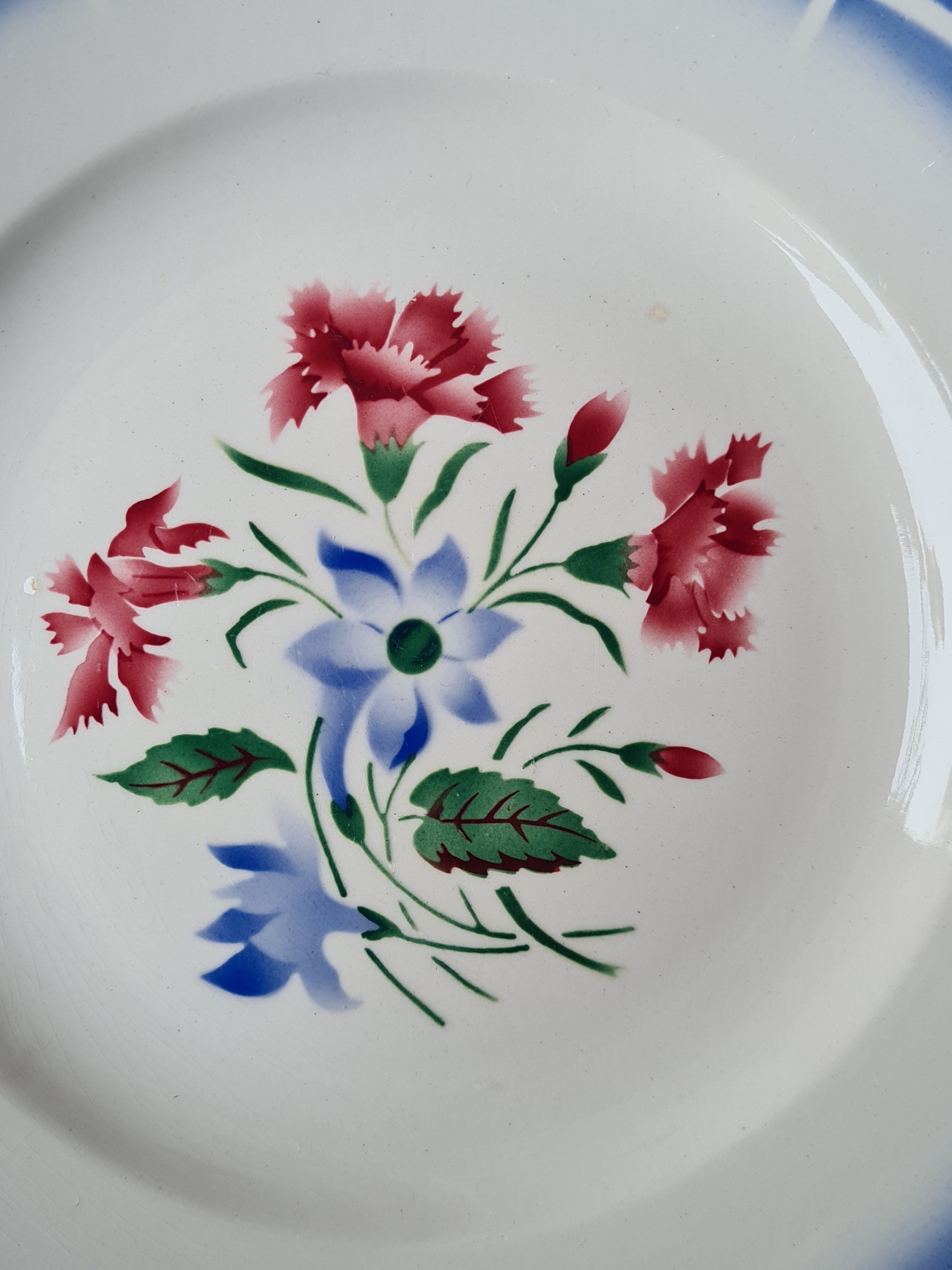 Digoin Sarreguemines 6 flat plates Elorn