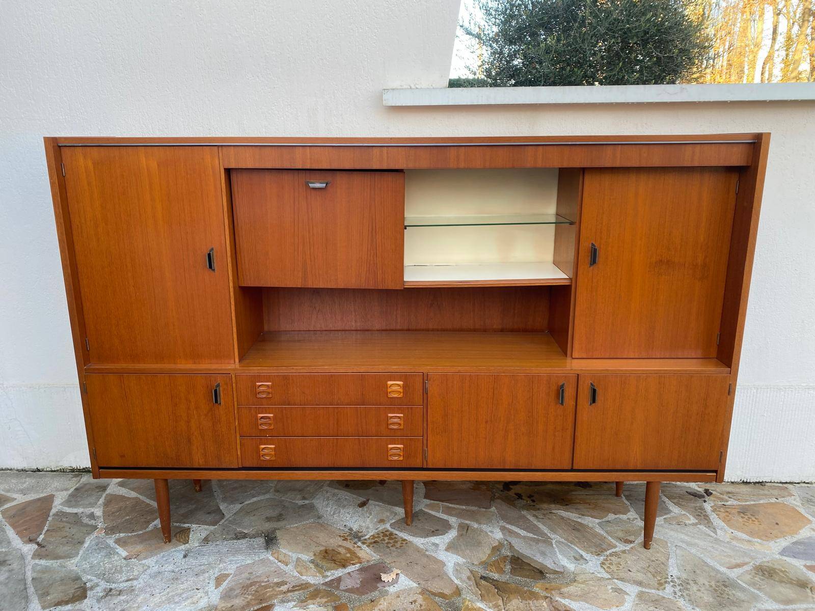 Living Scandinavian teak sideboard, 1950s