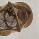 Vintage 1960 Scandinavian suspension light in wire and wood - 30 x 21 cm