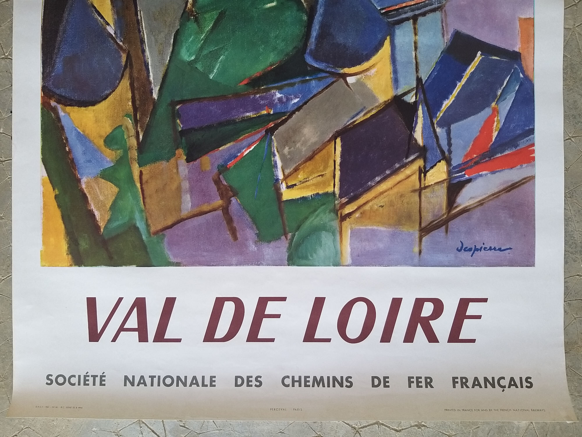 Saumur, Loire Valley - Old/original SNCF poster Despierre 1963