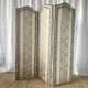 Antique Chinoiserie-style screen from the early 20th century in damask silk.