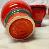 Ensemble de 3 tasses rouge en céramique allemande