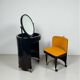 Coiffeuse et siège vintage italiens Silvi en plastique marron